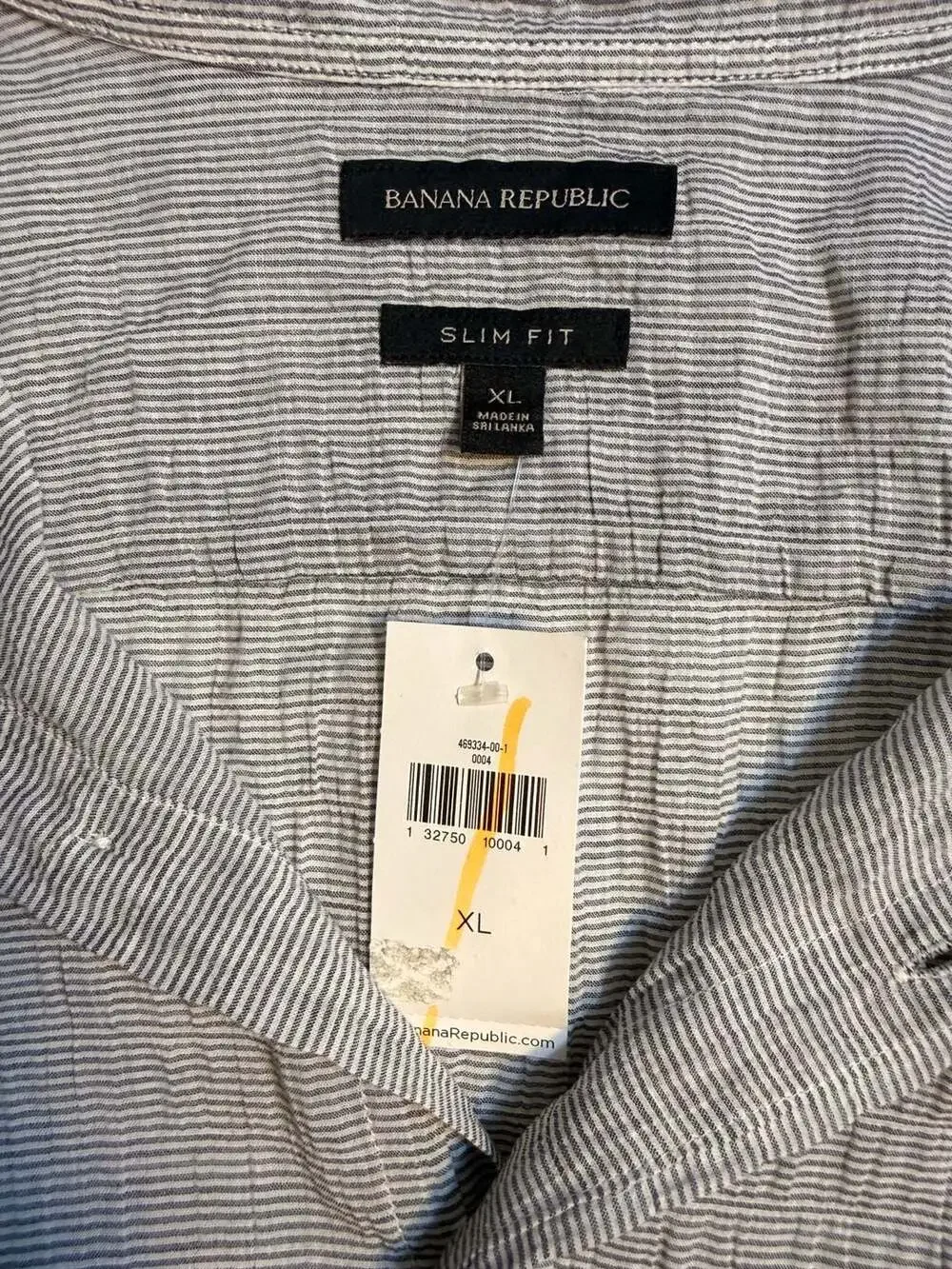 NWT Banana Republic XL‎ Long Sleeve Slim Fit Striped Button Down Shirt